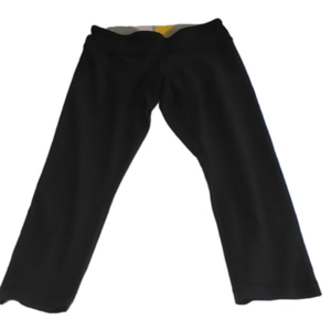 Lululemon Black Wunder Under Luon Reversible Crop Leggings Women's Size 6